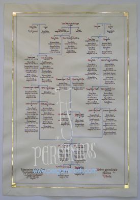 ÁRBOL GENEALÓGICO / ARBRE GENEALOGIC, ESQUEMATIZADO Y RIBETEADO